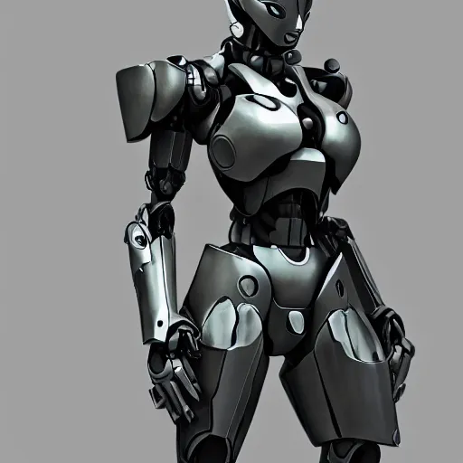 Image similar to female power armor, very symmetrical body, highly detailed, by vitaly bulgarov, by yoji shinkawa, by joss nizzi, by shoji kawamori, metal gear solid, zone of the enders, mecha, transformers cinematic universe, deviantart, artstation, render, unreal engine