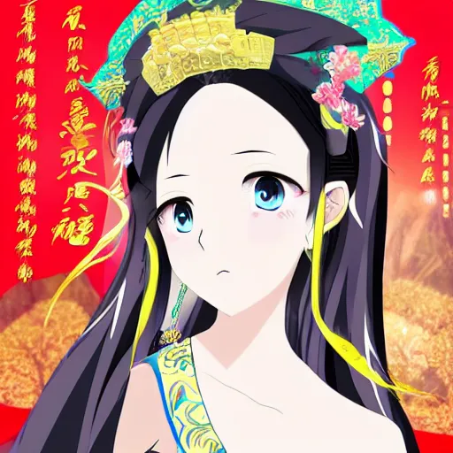 Image similar to beautiful chinese princess, anime style