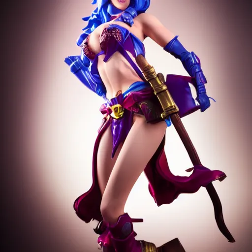 Prompt: miss fortune from league of legends, actionfigure, studio lighting, product shoot