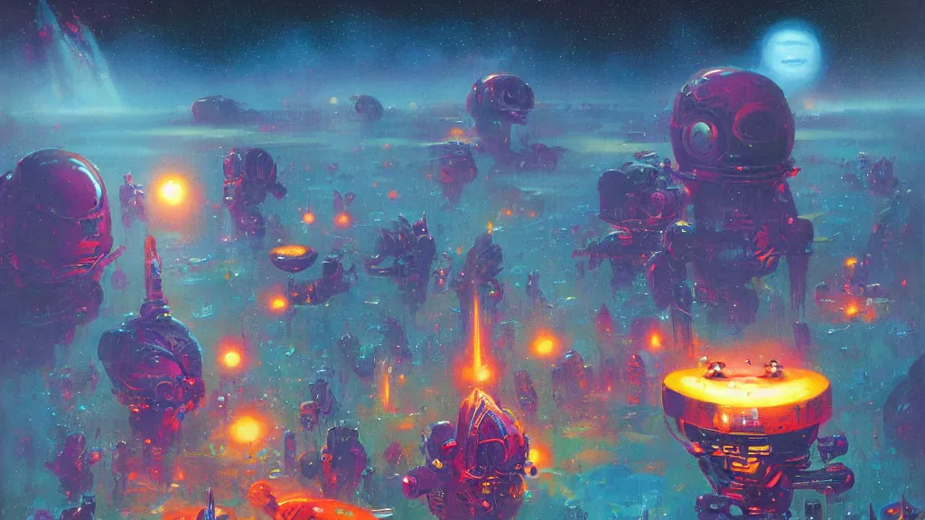 Prompt: strange alien empire by Paul Lehr