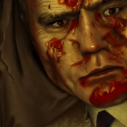 Image similar to biden in dante's inferno painting, dark beauty, rotten gold, closeup faces, extremely detailed, cinema 4 d, unreal engine.