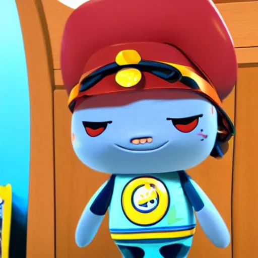 Prompt: kwazii from the octonauts on trial for mutiny