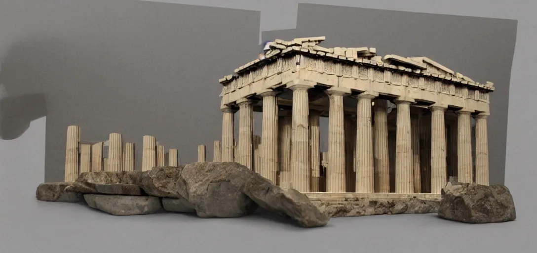 Image similar to parthenon as a tiny house