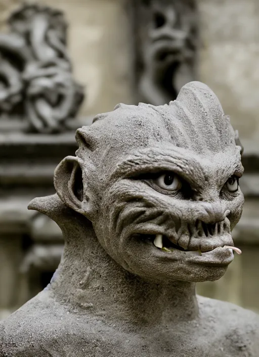 Prompt: closeup portrait of a medieval goblin gargoyle eating cakes in the cloisters, depth of field, zeiss lens, detailed, symmetrical, centered, fashion photoshoot, by Annie Leibovitz and Steve McCurry, David Lazar, Jimmy Nelsson, Breathtaking, 8k resolution, extremely detailed, beautiful, establishing shot, artistic, hyperrealistic, beautiful face, octane render