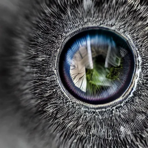 Prompt: an award winning extremely close macro photo of a spiders eye,