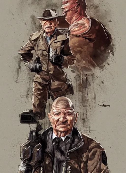 Image similar to charles bronson, cover art by stephen bliss, artstation