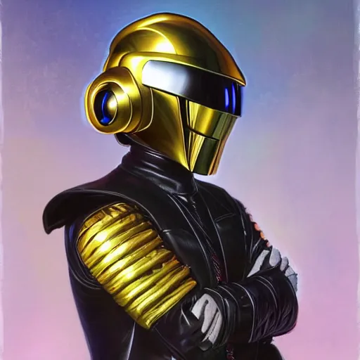 Prompt: Daft Punk, fantasy D&D character, portrait art by Donato Giancola and James Gurney, digital art, trending on artstation