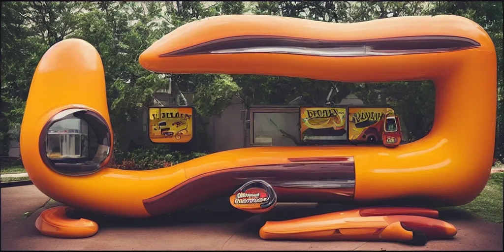 Prompt: “Futuristic Oscar Meyer Wienermobile”