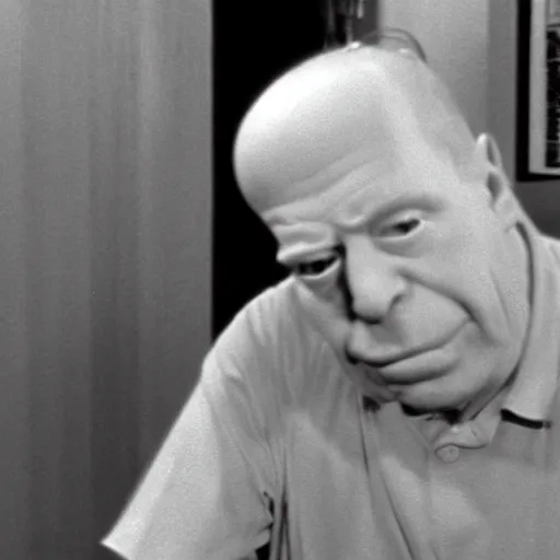 Image similar to a still of homer simpson in psycho ( 1 9 6 0 )