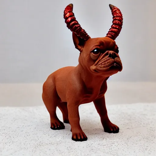 Prompt: three legged red faun french bulldog funko pop