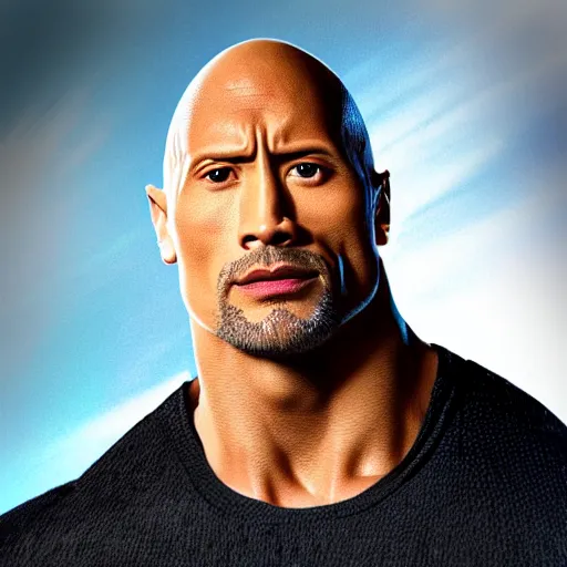 portrait of dwayne johnson, expressive pose