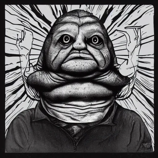 Prompt: mark e smith jabba the hutt