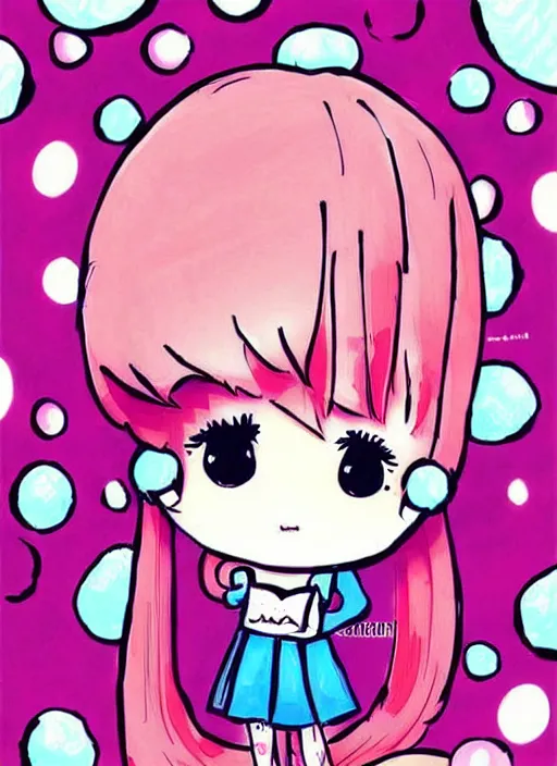 Image similar to cute kawaii artwork