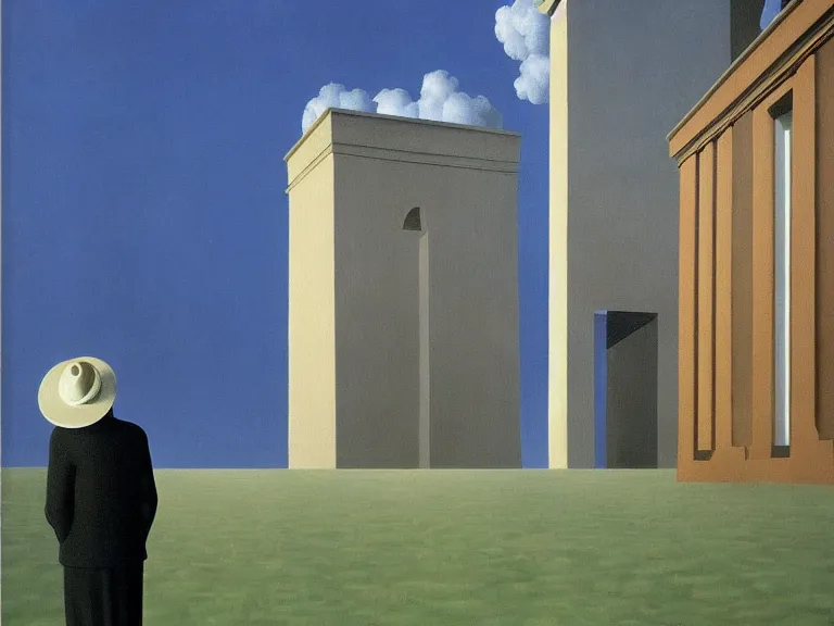 Image similar to painting by rene magritte, high detail, high resolution
