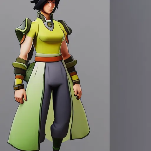 Image similar to toph beifong in fortnite, character render, full body shot, highly detailed, in game render