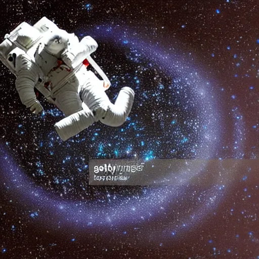 Image similar to astronaut falling into a black hole