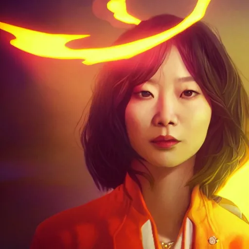 Prompt: portrait of jeon so min, falling in love, glowing with heart aura. sharp focus, cinematic pose, cinematic lighting, unreal engine render. art by josan gonzales and moebius and deathburger.