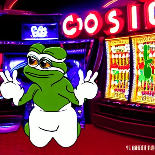 Image similar to pepe in casino