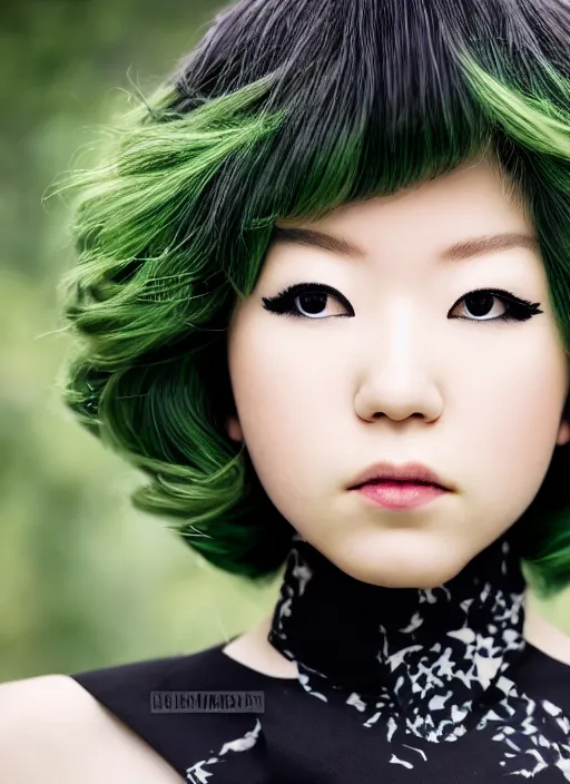 Image similar to A full portrait photo of tatsumaki, f/22, 35mm, 2700K, lighting, perfect faces, award winning photography.