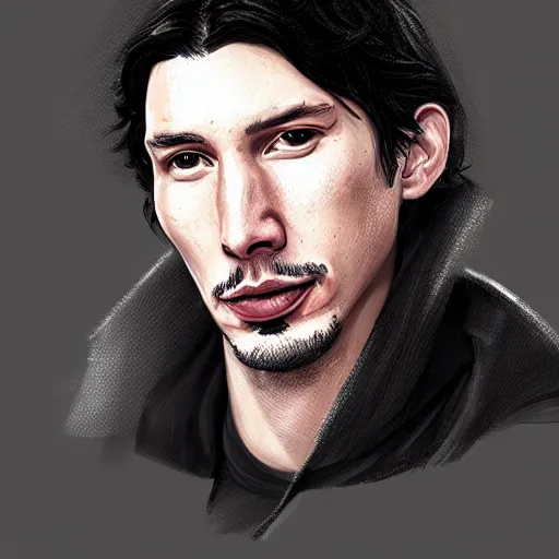 Image similar to adam driver portrait, league of legends, digital painting, concept art, sharp focus, game character