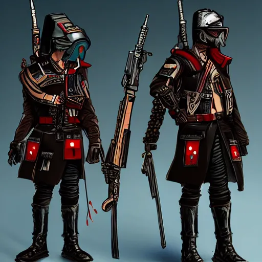 Image similar to cyberpunk ottoman soldiers, detailed concept art, trending on artstation