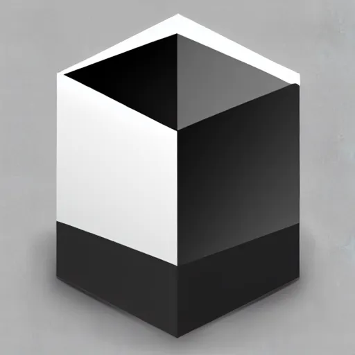 Prompt: a black cube on a white background.