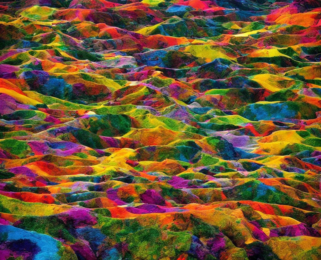 Image similar to a brigth colorful landscape by steve mccurry