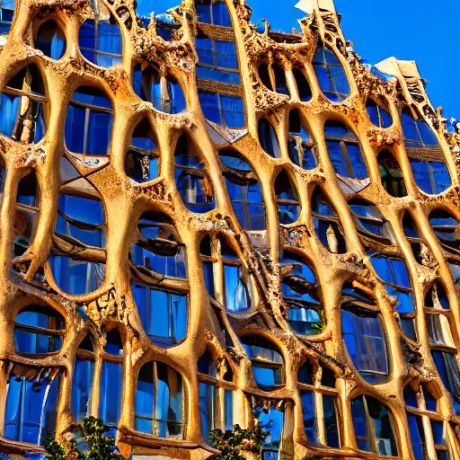 a photograph of antoni gaudi full building in frame, | Stable