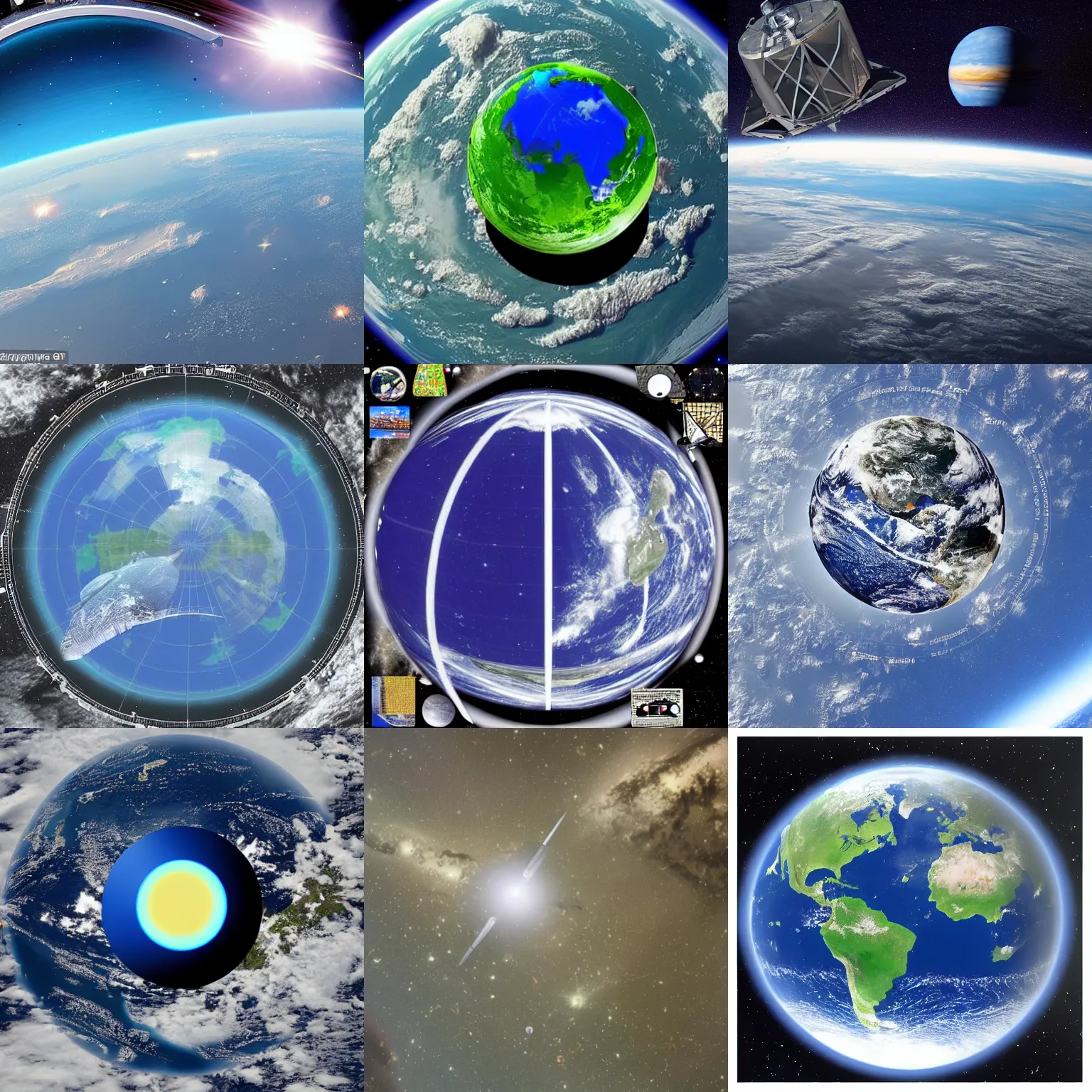 Prompt: flat earth in space