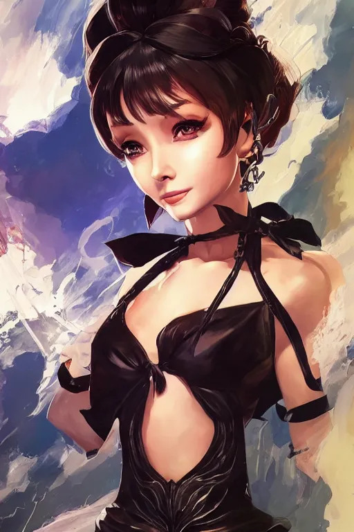 Image similar to Audrey Hepburn in a blade and soul spinoff artbook rendered by the artist Taran Fiddler, Joe Madureira,Nadezhda Tikhomirova, Jiyun Chae, Lê Long, trending on Artstation by Hyung tae Kim, artbook, Stanley Artgerm Lau, WLOP, Rossdraws , James Gurney