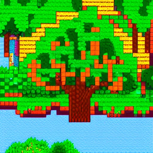 Image similar to 2 d tree from stardew valley pixel art