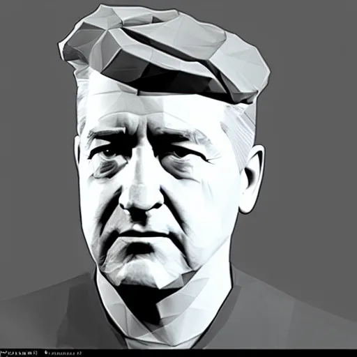 Image similar to david lynch low poly nintendo 64 portrait