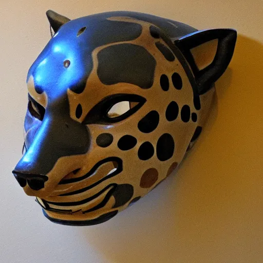 Prompt: an amazonian jaguar mask