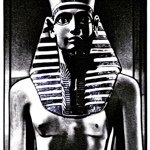 Image similar to An egyptian pharaoh as The American Psycho