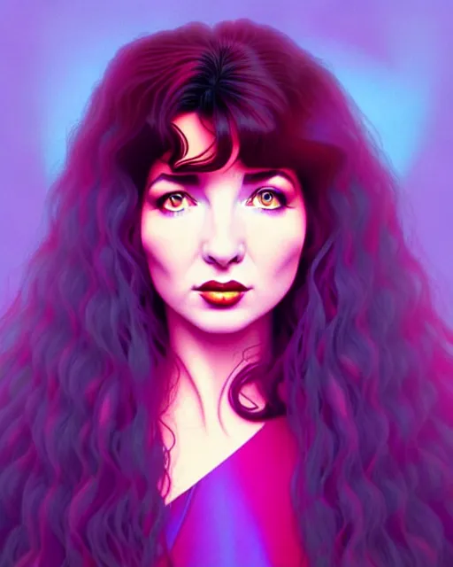 Prompt: richly detailed color illustration young kate bush illustrated by artgerm and mina petrovic and timothy kong and marina federovna. 3 - d shadowing