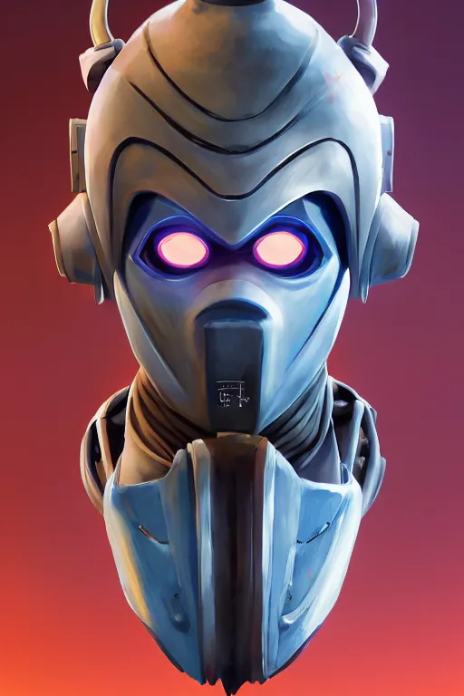 Image similar to epic mask helmet robot ninja portrait stylized as fornite style game design fanart by concept artist gervasio canda, behance hd by jesper ejsing, by rhads, makoto shinkai and lois van baarle, ilya kuvshinov, rossdraws global illumination radiating a glowing aura global illumination ray tracing hdr render in unreal engine 5