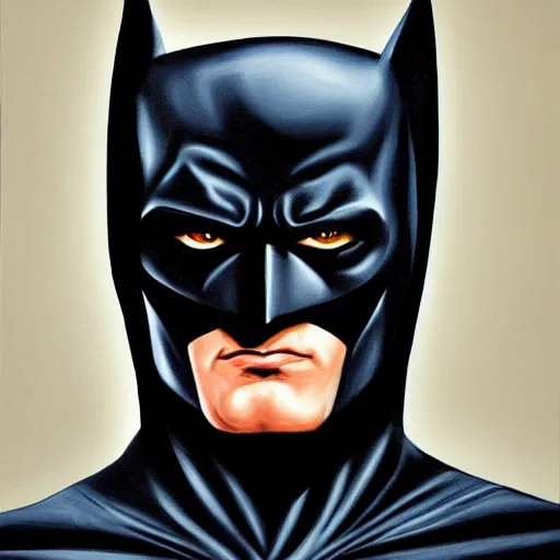 Image similar to a portrait painting of the batman