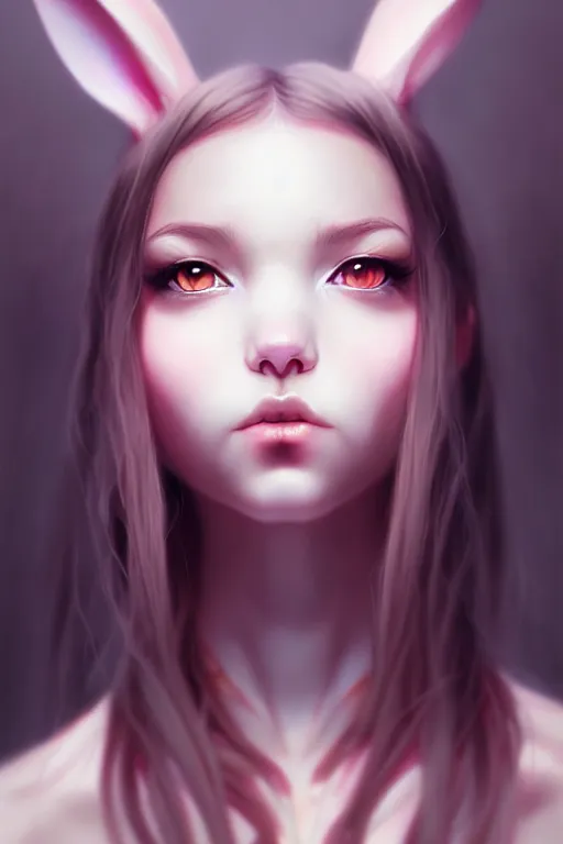 Prompt: rabbit girl portrait by Artgerm and WLOP