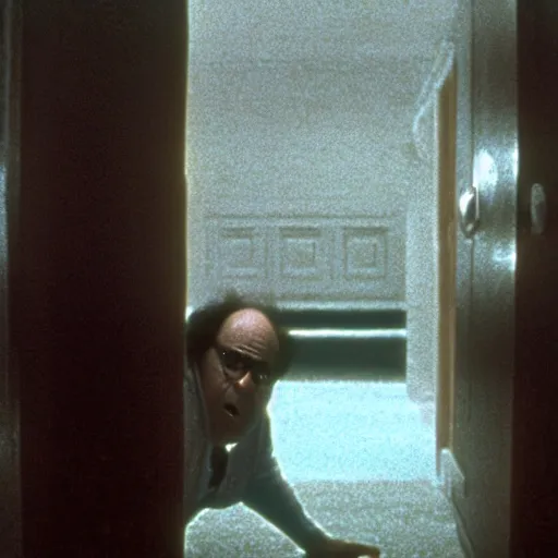 Prompt: A still of Danny Devito in The Shining (1980)