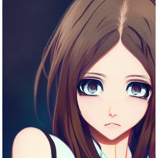 Image similar to character illustration of a brown haired anime girl in the style of ryohei fuke, ilya kuvshinov, concept art, trending, luminecent eyes fine details, realistic shaded lighting, detailed eyes, pretty face