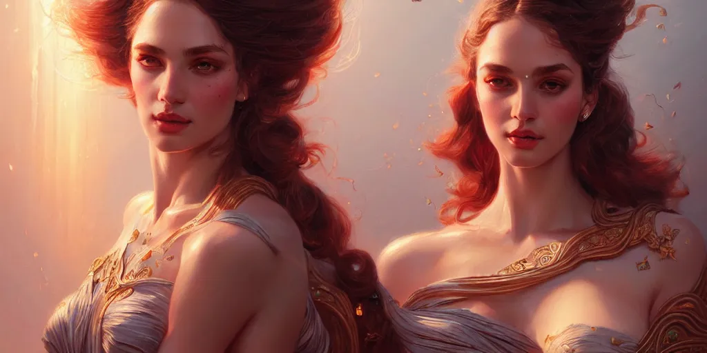 Image similar to portrait of a seductive and powerful aphrodite, detailed intricate illustration, detailed illustration, hd, 4 k, digital art, overdetailed art, by greg rutkowski, by loish, complementing colors, trending on artstation, deviantart