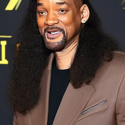 Prompt: will smith with a mullet, photograph