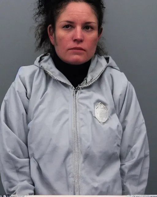 Prompt: a police mugshot of nadine thompson in svalbard & jan mayen islands