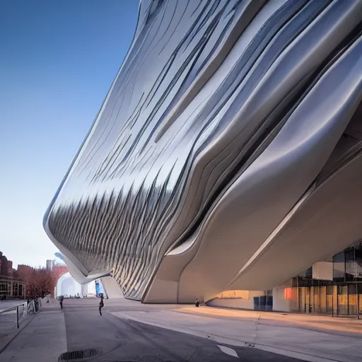 Image similar to Columbia College in Chicago as designed by Zaha Hadid