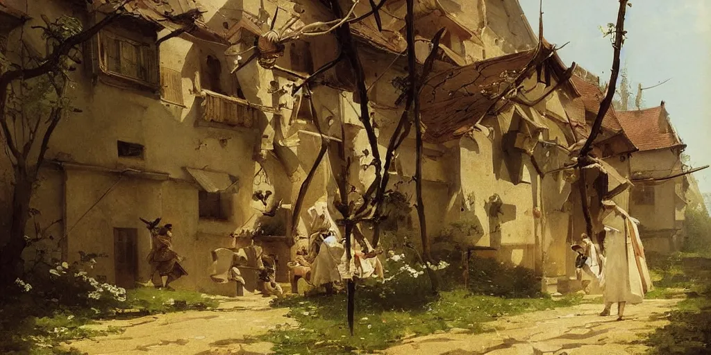 Image similar to gorgeous Carl Spitzweg painting, artstation