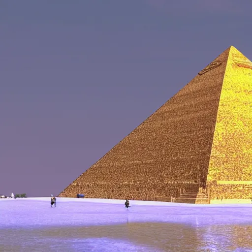 Image similar to 'a golden iluminati pyramid'