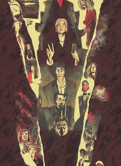 Prompt: twin peaks movie poster art by david jarvis