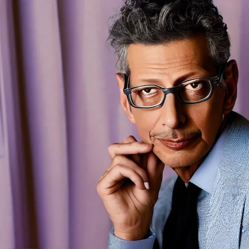 Image similar to jeff goldblum is seductive ian malcom on the cover of a romance novel
