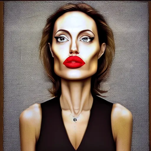 Image similar to an orange with the face of angelina jolie