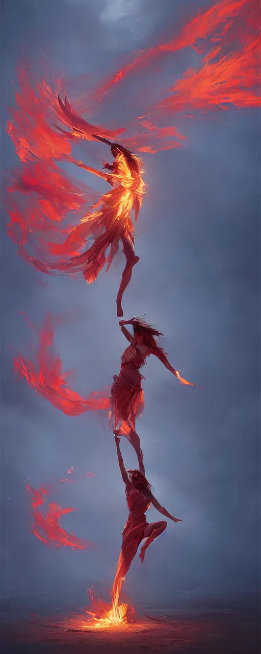 Image similar to fire dancer in the wind by artgem and greg rutkowski, light cone, reimagined by industrial light and magic